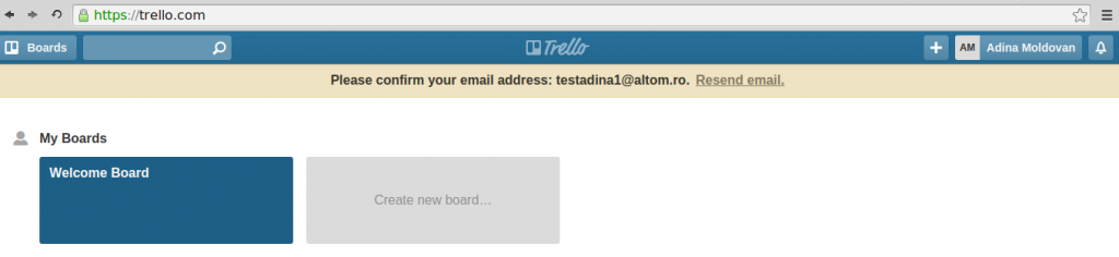 Trello dashboard