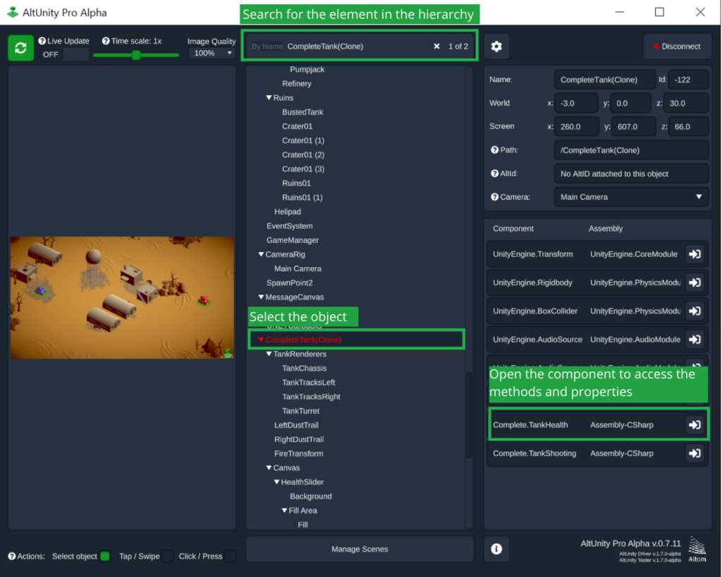 Unity WebGL Test with AltUnity Pro